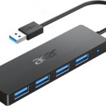 Acer USB Hub 4 Ports, Multiple USB 3.0 Hub, USBA Splitter for Laptop with Type C Power Port, Extender for A Port Laptop, PC, Desktop and More (0.7ft)