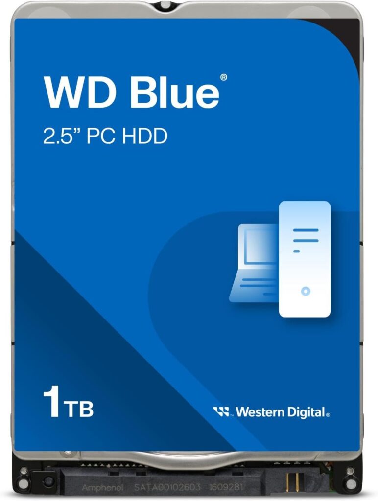Western Digital 1TB WD Blue Mobile Hard Drive HDD – 5400 RPM, SATA 6 Gb/s, 128 MB Cache, 2.5″ – WD10SPZX