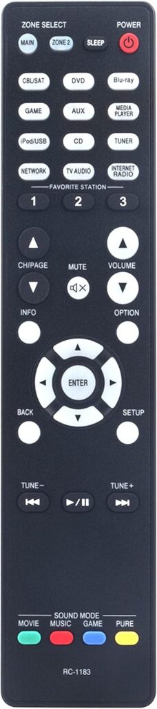 RC-1183 Replace Remote Control Compatible with Denon Home Theater AV Receiver AVR-X2000 AVR-E400