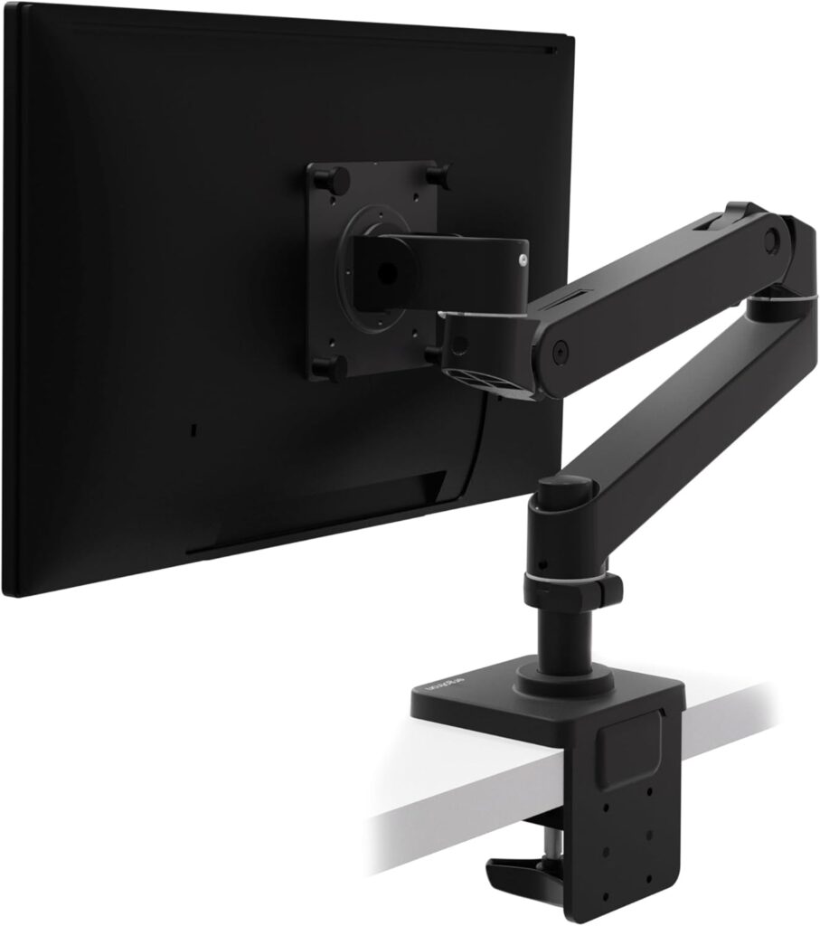 Ergotron – Upgraded LX Pro Premium Monitor Arm, Single Monitor Desk Mount – fits Flat Curved Ultrawide Computer Monitors up to 34 Inches, 4 to 22 lbs, VESA 75x75mm or 100x100mm – Matte Black