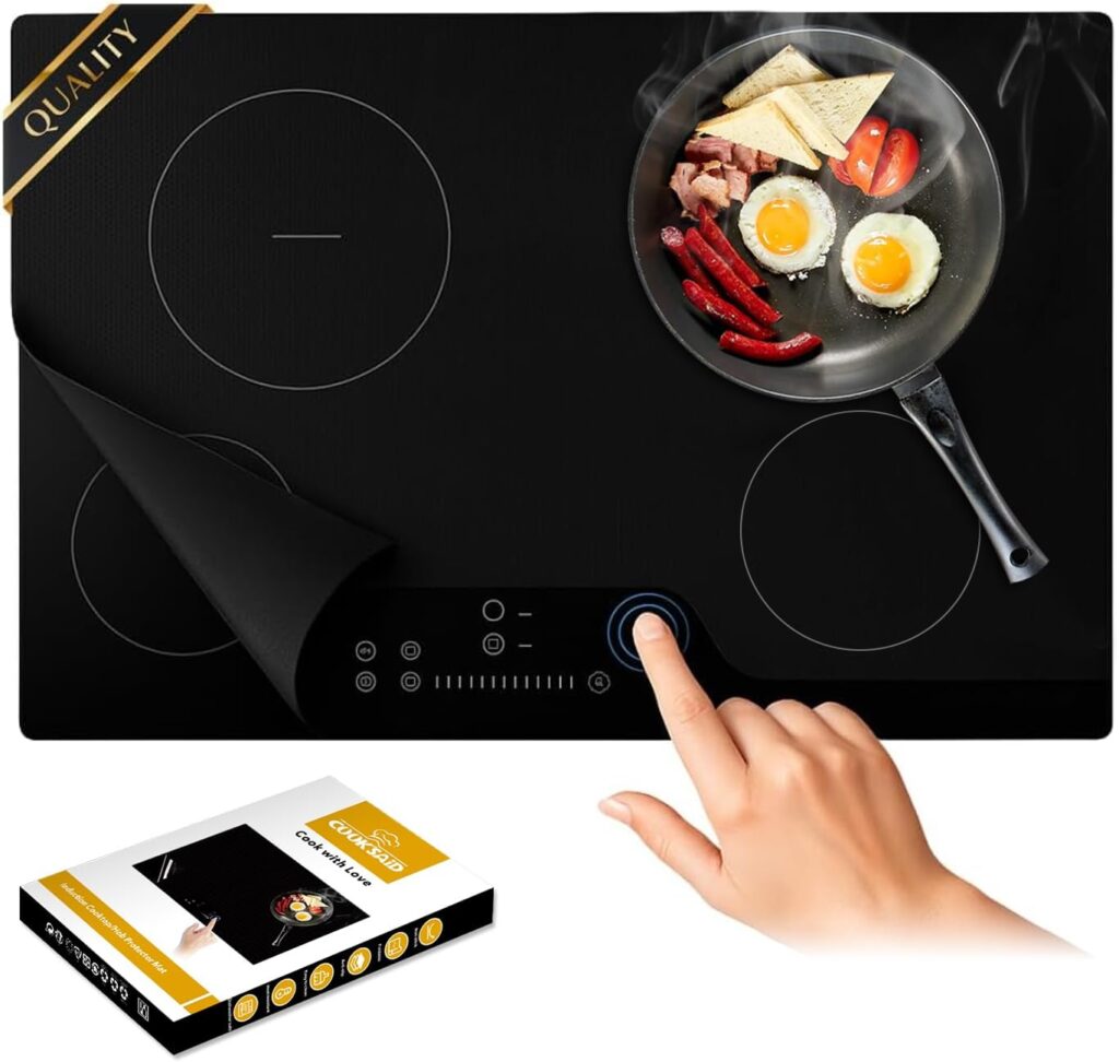 Extra Large Translucent Induction Cooktop Protector Cover Mat (Magnetic) 21.2×35.4 In, Stove Top Cover for Electric Stove, Silicone Stove Mat for Glass Top Stove,Range Covers for Electric Stove