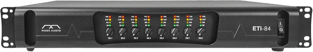 Sound Town MODE Audio Class-D 8-Channel PA/DJ Switching Power Supply Professional Power Amplifier, 8 x 800W RMS at 4Ω, PFC Power, 1.5U Rack Mountable for Meeting Room, Conference, Installation(ETi-84)