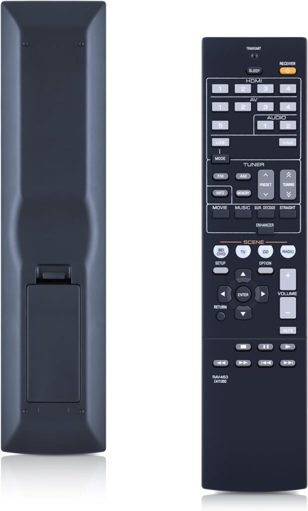 RAV463 ZA11350 Replace Remote Control Fit for Yamaha AV Receiver RX-V375 RXV375 RX-V373 HTR-3065 HTR3065 HTR-3066 HTR-3066BL RX-V373BL RX-V375BL YHT-399U YHT-397 YHT-397BL YHT-399
