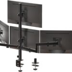 WALI Quad Monitor Mount for 13-27 Inch Screens, Fully Adjustable 4 Monitor Stand with Swivel, Tilt, Rotation, Clamp & Grommet Base Kit, Max Load 22lbs per Screen (M004S), Black