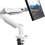 HUANUO Single Monitor Mount, 13 to 32 Inch Gas Spring Monitor Arm, Adjustable Stand, Vesa Mount with Clamp and Grommet Base – Fits 4.4 to 19.8lbs LCD Computer Monitors