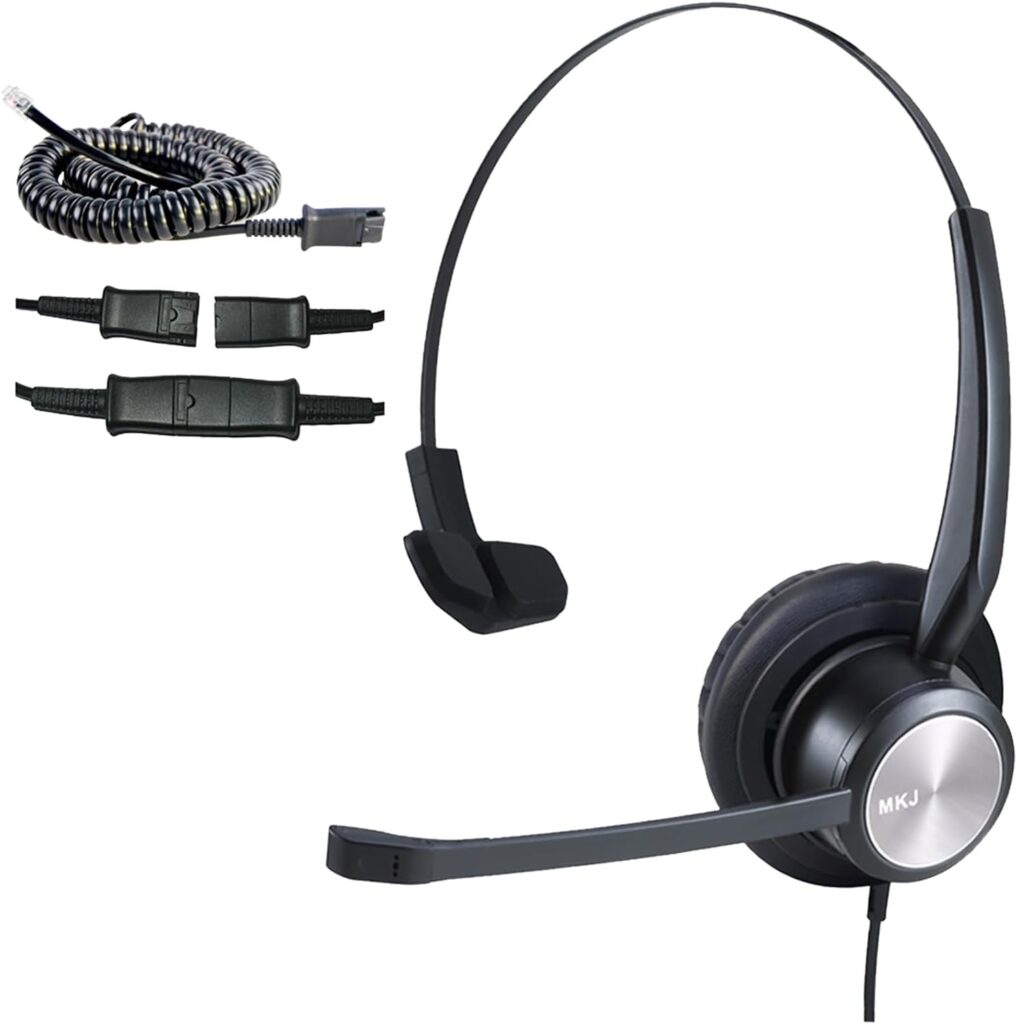 MKJ Cisco Phone Headset Corded RJ9 Telephone Headset with Noise Cancelling Microphone for Cisco CP-7821 7841 7942G 7931G 7940 7941G 7945G 7960 7961G 7962G 7965G 7975G 8811 8841 8861 9951 9971