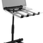 Pyle Portable Folding Laptop Stand – Standing Table with Adjustable Angle, Foldable Height and Four Prong Anti-Slip Tray for iPad, Tablet, DJ Mixer, Workstation, Gaming and Home Use – PLPTS55