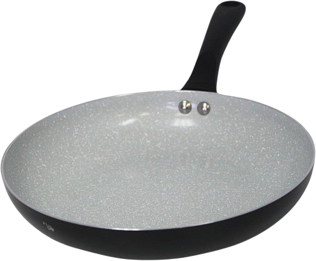 IMUSA 12″ Premier Ceramic Nonstick Fry Pan with Cool Touch Handle, Matte Black