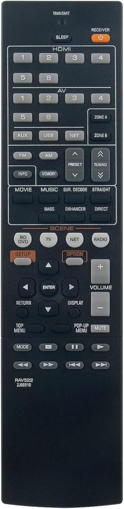 RAV522 ZJ66510 New Replacement Remote Control fit for Yamaha AV Receiver RX-V477BL RX-V577BL RXV477BL RXV577BL RXV477 RXV577 RX-V477 RX-V577