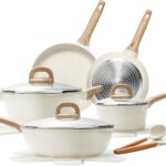 14 Pcs Pots and Pans Set, Nonstick Cookware Sets, Granite Induction Cookware Non Stick Cooking Set with Frying Pans, Saucepans, Saute Pan, Extra Large Casserole, PFAS PTFE PFOA PFOS Free