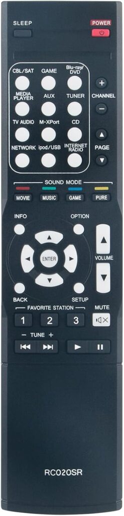 RC020SR Replace Remote Control Compatible with Marantz AV Receiver NR1504 Slim Line 5.1 Channel Home Theater Network AV Receiver