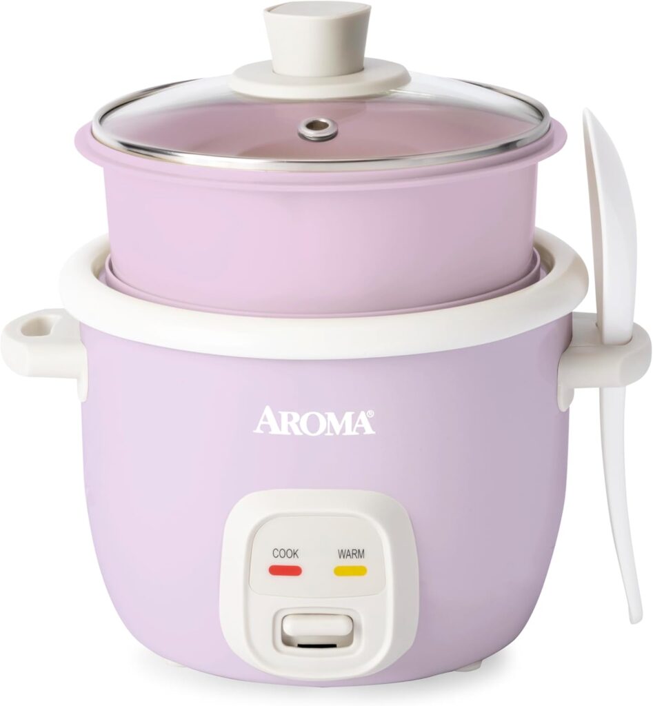 AROMA® CoreCoat Rice Cooker with Pop-Up Food Steaming Basket (4 Cups Cooked, 2 Cups Uncooked)