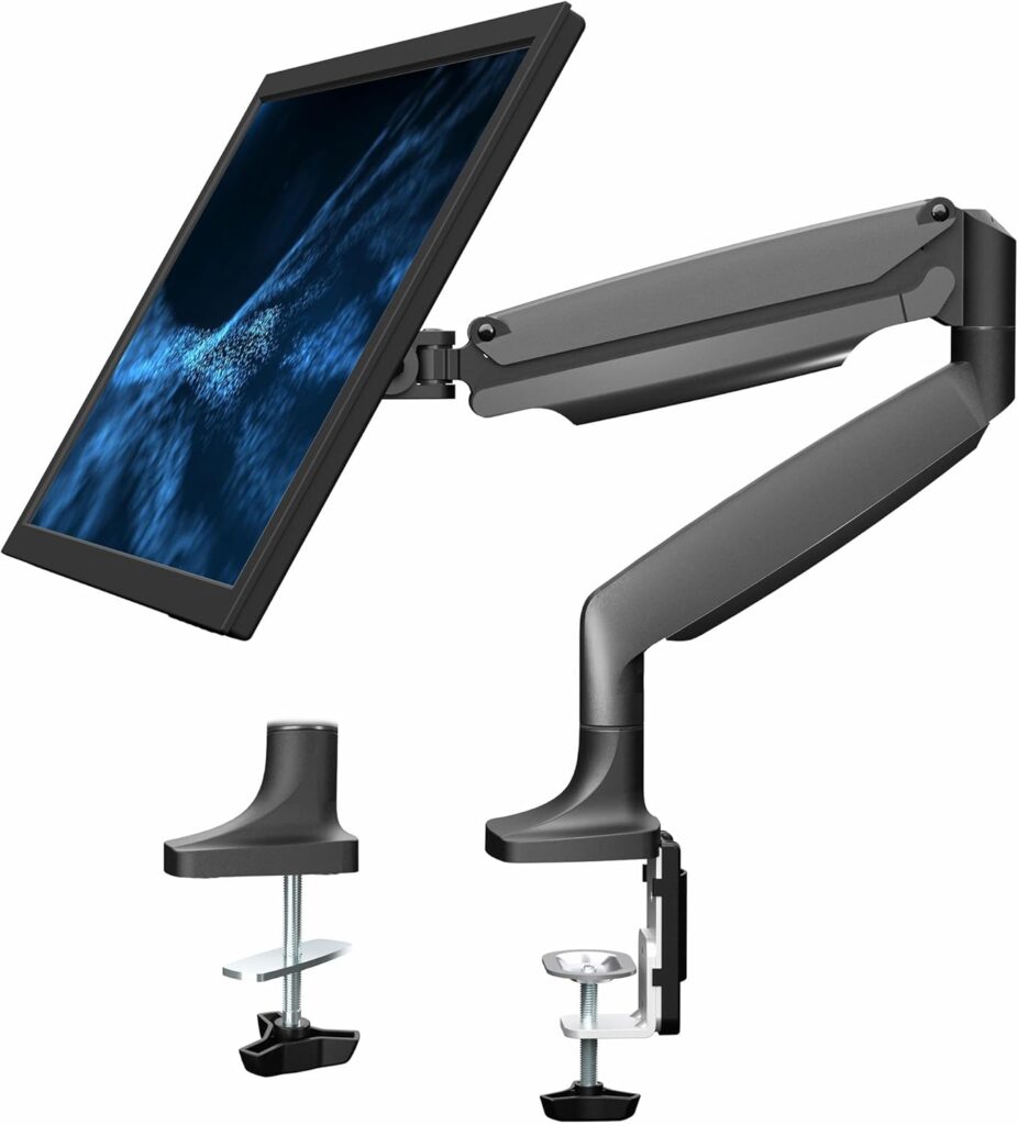 VIVO Premium Aluminum Height Adjustable Single Monitor Articulating Desk Mount Stand w/Gas Spring Arm Fits up to 32″ Screen (STAND-V001Q)
