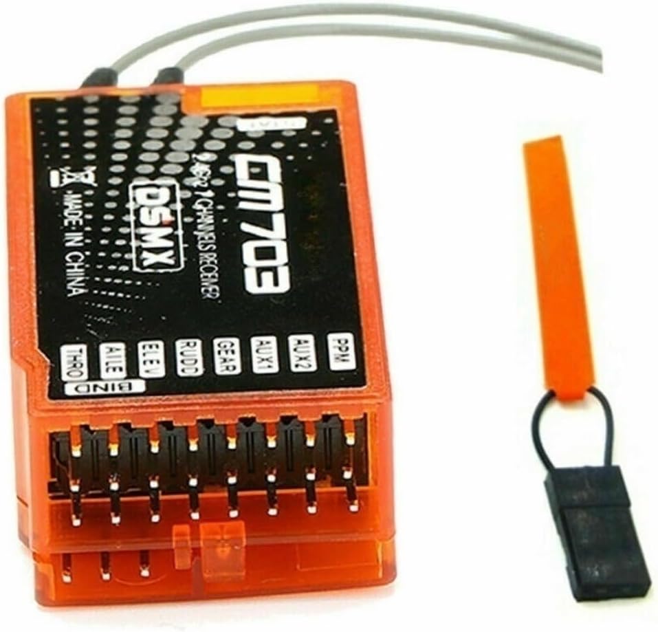 Orange CM703 7CH DSMX Compatible Receiver– 2.4GHz 7-Channel RC Receiver with PPM/PWM Output, Enhanced Anti-Interference, for Spektrum/JR Transmitters