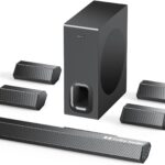 Hiwill 7.1ch Dolby Audio Sound Bar for Smart TV, 4 Surround Speakers, 410w Peak Power, Home Theater Surround Sound System, TV Sound Bar with Subwoofer Wireless, 5.3 Bluetooth Speakers, HDMI ARC/Opt