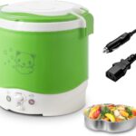 OSBA Mini Rice Cooker, 1L Travel Rice Cooker Small 12V For Car, Cooking For Soup Porridge and Rice, Cooking Heating and Keeping Warm Function(Green)
