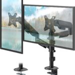 PUTORSEN Dual Monitor Stand for 17-32 Inch Screens,Holds up to 19.8lbs, Full Motion Adjustable Tilt Swivel Rotation, Space-Saving Desk Mount with C-Clamp & Grommet, VESA 75/100mm