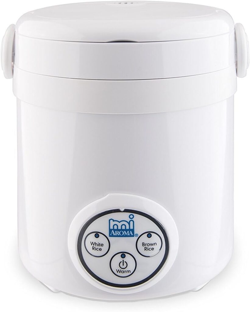Aroma Housewares (MRC-903D) Mi 3-Cup (Cooked) (1.5-Cup UNCOOKED) Digital Cool Touch Mini Rice Cooker,White