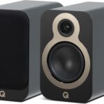 Q Acoustics 3020c Bookshelf Speakers Pair Satin Black – 2-Way Reflex Enclosure Type, 4.75″ Bass Driver, 0.9″ Tweeter – Stereo Speakers/Passive Speakers for Home Theater Sound System