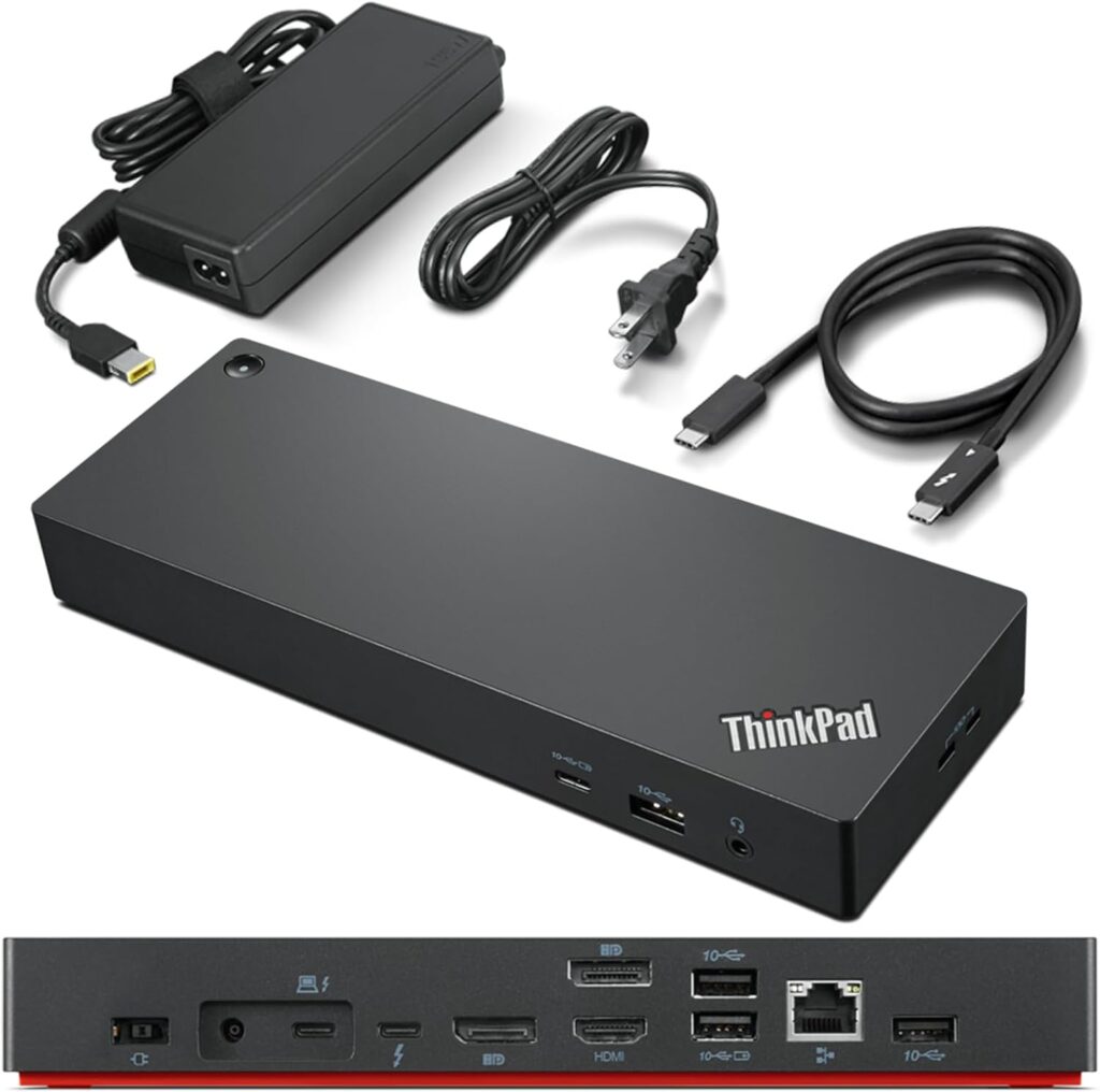Lenovo ThinkPad Universal Thunderbolt 4 Dock, 4 Displays, Dynamic Power Charging up to 100W, Black