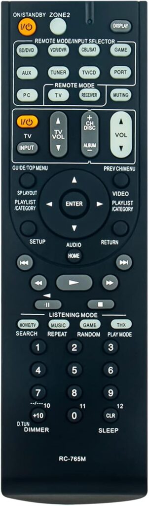 RC-765M Replace Remote Control Work for Onkyo TX-SR608 AV Receiver Home Theater Receivers