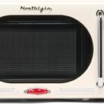 Nostalgia 0.7 Cu. Ft. Retro Compact Countertop Microwave Oven, Ivory