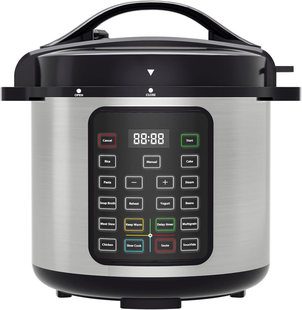 OLIXIS Electric Pressure Cooker 8 Quart Stainless Steel Multi Cooker Electric for Pressure 16-in-1 Rice, Steamer, Yogurt Maker, Slow Cook,Meat Stew, Cake, Saute, Multigrain