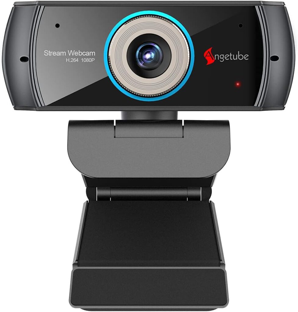 Angetube PC 1080P Webcam with Mic. USB Camera for Video Calling & Recording Video Conference/Online Teaching/Business Meeting Compatible with Computer Desktop Laptop MacBook for Windows iOS Linux