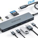 9IN1 USB C Hub Multiport Adapter for MacBook Pro Air: KIROSA USB C to 4K HDMI Hub Dongle with 100W PD USB3.0 – Portable USBC Hub Compatible with Laptops and Other Type C Devices
