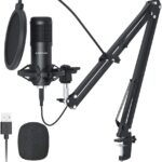 SUDOTACK USB Condenser Podcast Microphone for PC: Studio Microphone Kit with 192KHz/24bit Professional Sound Chipset Cardioid for Recording, Streaming, Gaming, Voice-Over, YouTube, Twitch (ST-800)