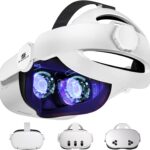 Saqico Head Strap for Meta Oculus Quest 2/3/3s, 3-in-1 Adjustable Halo Headband, Replacement for Elite Strap, Enhanced Comfort Gaming Immersion VR Accessories Compatible with Oculus/Meta Quest 2/3/3s