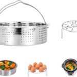 Stainless Steel Steamer Basket with Egg Steam Rack Trivet Compatible with Instant Pot 5,6 qt Electric Pressure Cooker