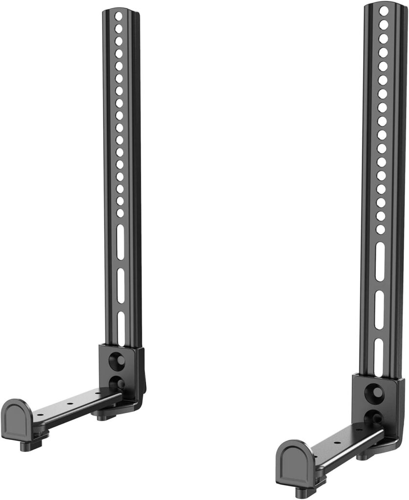 WALI Universal Sound Bar Mount – Adjustable Holder for Samsung, Bose, Sonos,Lg,Vizio and Most Soundbars 20”-45” Wide, Fits Most 23-65 Inch TVs, Supports 33 lbs, Easy Installation, Black