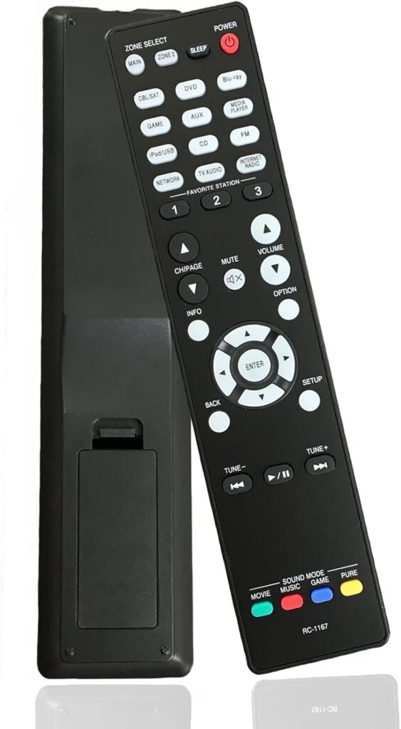 Replaced Remote Control Compatible for Denon AVR-1913 RC-1167 AVR-2113CI AVR-E400 Home Theater AV Receiver System