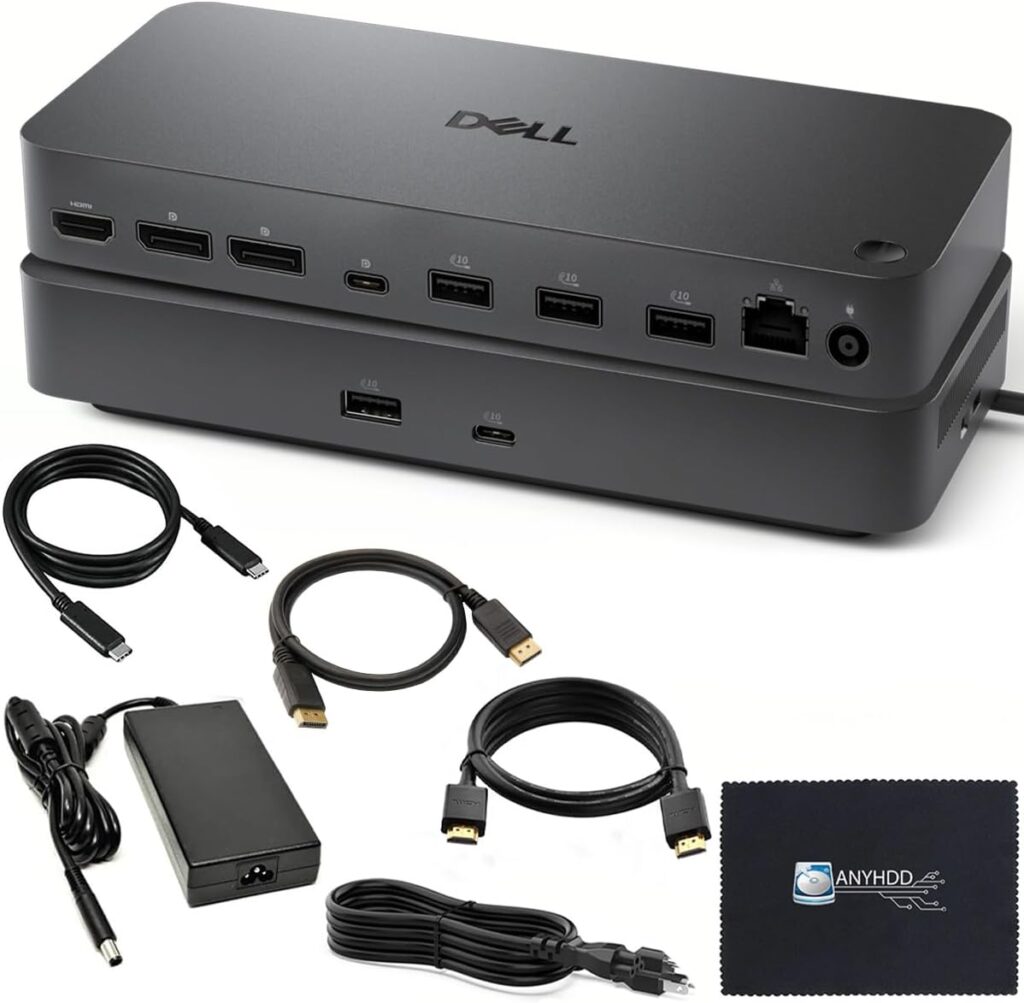 Dell Pro Dock WD25 – USB-C Docking Station, 3 Year Warranty, Dual Display Support, 2.5GbE Ethernet – Dell Docking Station with 130W Adapter, HDMI, DisplayPort, USB-C Cable, Cloth