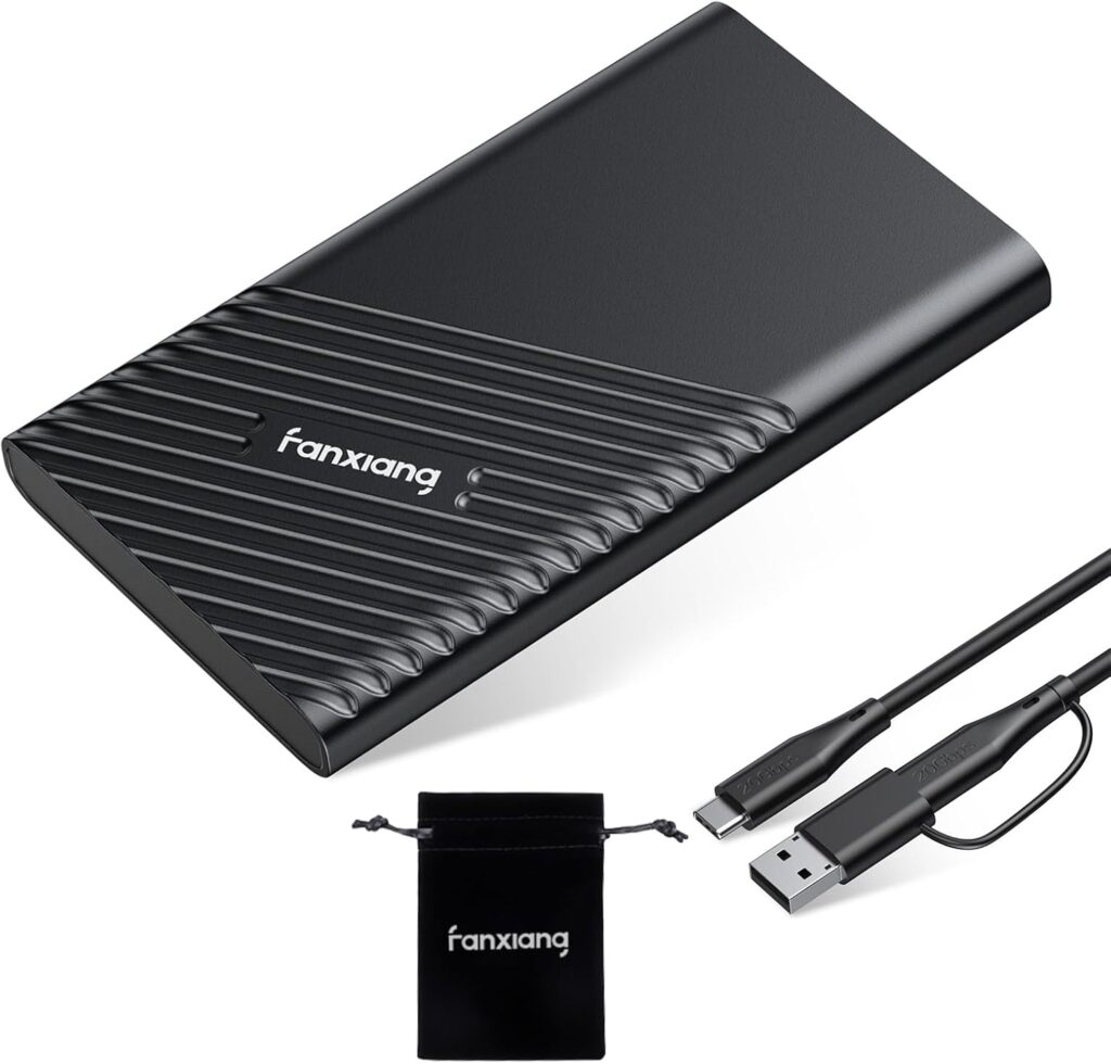 fanxiang 1TB External SSD, Portable Solid State External Hard Drive USB 3.2 Gen2x2, Up to 2000MB/s, USB-C External Storage for iPhone 15/Pro, PC, Laptop, Creators,Gaming Console – PS2000W