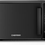 Chefman Countertop Microwave Oven 0.9 Cu. Ft., 900 Watts with 10 Power Levels, 6 Cooking Presets with One-Touch Express Cook, Eco Mode, Child Safety Lock, & Mute Button – Black