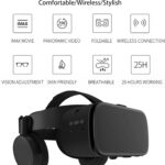 3D Glasses Virtual Reality VR for Smartphone Google Cardboard, Wireless Bluetooth VR Headset Helmet Stereo for Android iOS iPhone 12 11 Pro Max Mini X R S 8 7 Samsung 4.7-6.2″ Phone (Black)