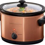 OVENTE 4-Quart Electric Slow Cooker with 3 Temperature Setting, Removable Ceramic Pot, Dishwasher Safe Glass Lid, Stainless Steel Body, Ideal for Entrees, Soups, Sauces, Stews & Dips, Copper SLO40ACO
