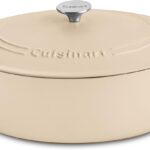 Cuisinart Chef’s Classic Enameled Cast Iron Oval Covered Casserole (Tan, 7- Quart)