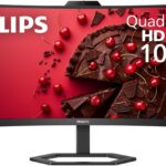 Philips 34E1C5600HE 34″ UltraWide QHD 21:9 Monitor with Built-in Windows Hello Webcam & Noise Canceling Mic, USB-C Docking, Stereo Speakers, 100Hz, 4-Year Advance Replacement,Black