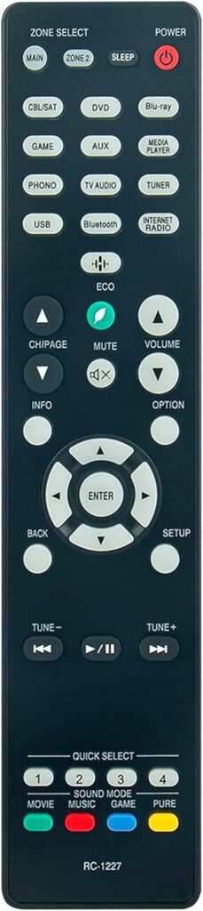 RC-1227 Replace Remote Control fit for Denon Home Theater 4K Ultra HD Audio/Video AV Receiver AVR-X1500H AVR-X1600H AVR-S750