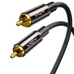 VIOY Coaxial Digital Audio Cable (3.3 ft/1 M)-[Gold-Plated & Braided]-Subwoofer Cable RCA Male to Male HiFi 5.1 SPDIF Stereo Audio Cable for Home Theater, HDTV, Amplifier Speaker Soundbar Black…