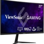 ViewSonic VX2718-2KPC-MHD 27 Inch Curved 1440p 1ms 180Hz Gaming Monitor with FreeSync Premium, Eye Care, HDMI and Display Port