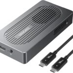 VANGREE 80Gbps M.2 NVMe SSD Enclosure with JHL9480 Chipset, External Drive with Cooling Fan, Compatible with USB4 V2.0/V1.0, USB 3.2/3.1/3.0, Support 8TB NVMe SSD 2280/2260/2242/2230 M/B+M Key