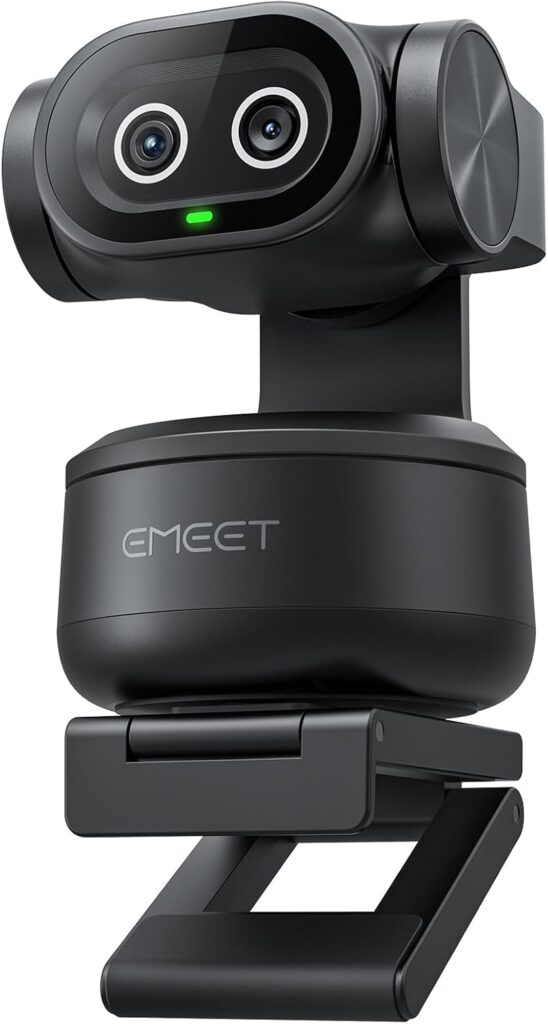 EMEET PIXY Dual-Camera AI-Powered PTZ Camera 4K, AI Tracking, PDAF&AI Autofocus 0.2s, 1/2.55” Sony Sensor, 3 Mics, Presets, Gesture Control, 4K Webcam for Streaming and OBS/Twitch/Switch 2 Compatible