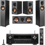 Klipsch Reference 5.0 Home Theater System with 2X R-610F Floorstanding Speaker, R-52C Center Channel Speaker, 2X R-41M Bookshelf Speaker and AVR-S670H 75W 5.2-Channel 8K Network AV Receiver, Black