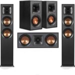 Klipsch Reference R-625FA 5.0 Home Theater Pack, Black Textured Wood Grain Vinyl