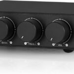 Douk Audio NS-13G MAX 300Wx2 Stereo Amplifier with Phono Input – HiFi Class D Mini Power Amp for Home Theater, Turntables, Studio Monitor | TPA3255 Chip, RCA/MM Inputs, Bass/Treble Control (DC 48V)