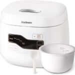 Joydeem Ceramic Rice Cooker FD20S-W, 4 Cups Uncooked Rice Cookers with Pure Ceramic Inner Pot, 24h Dealy Start, 2L, White